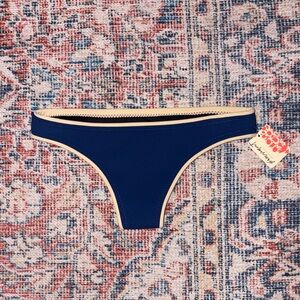 Abysse Jenna Neoprene Bikini Bottoms in Ocean Blue SZ M NWT